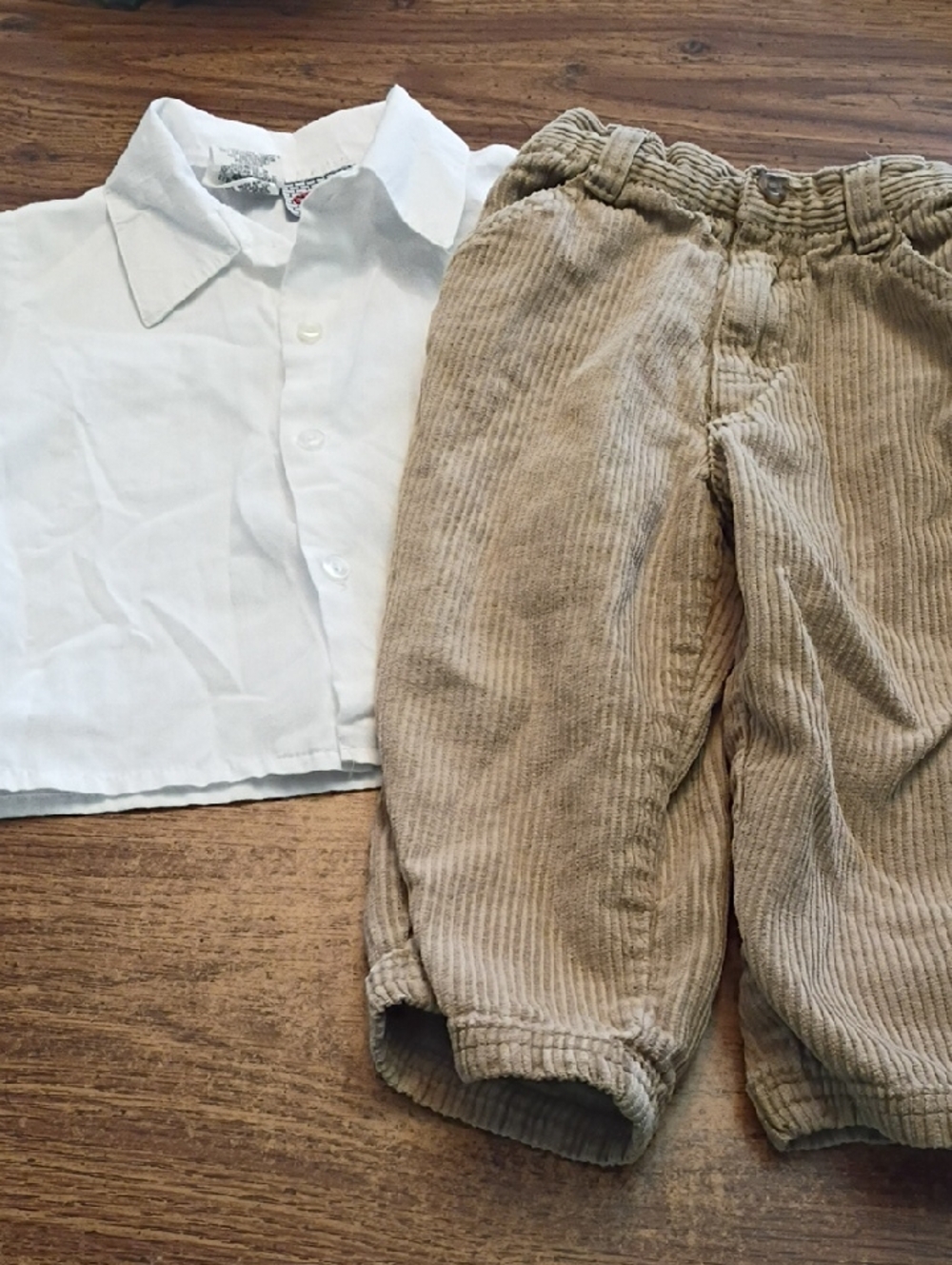 🩷Vintage 2T Bundle- B.T.kids Corduroy Brown Pants & White Button City Supply